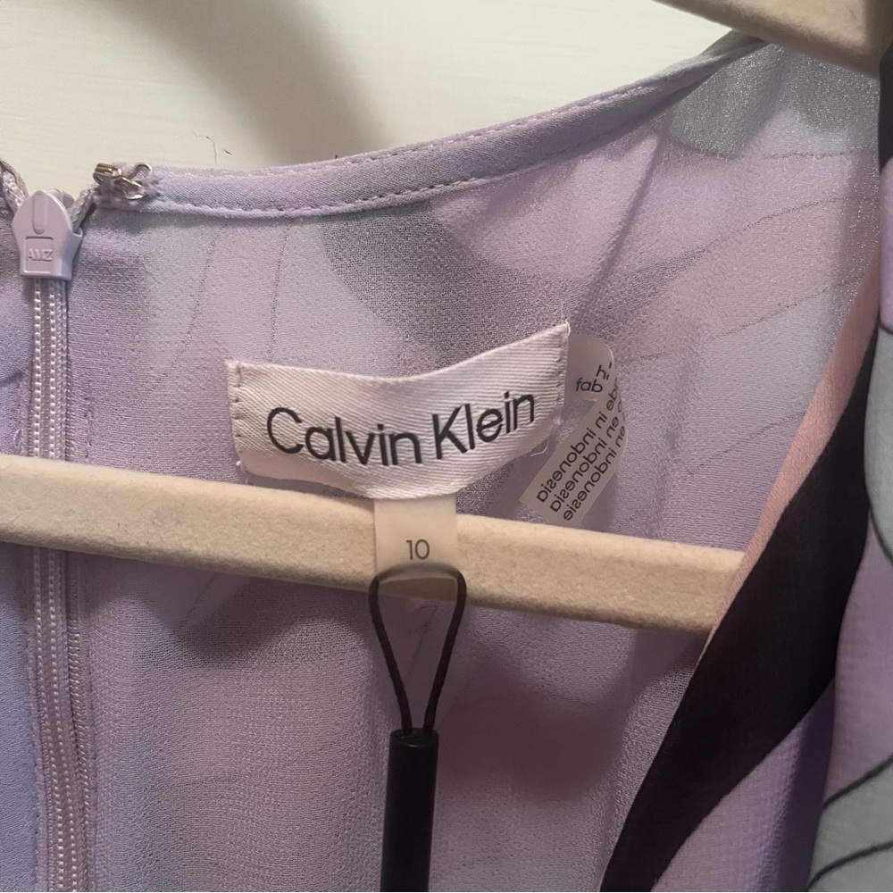 NWT Calvin Klein Purple V-Neck Dress - Picture 3 of 3